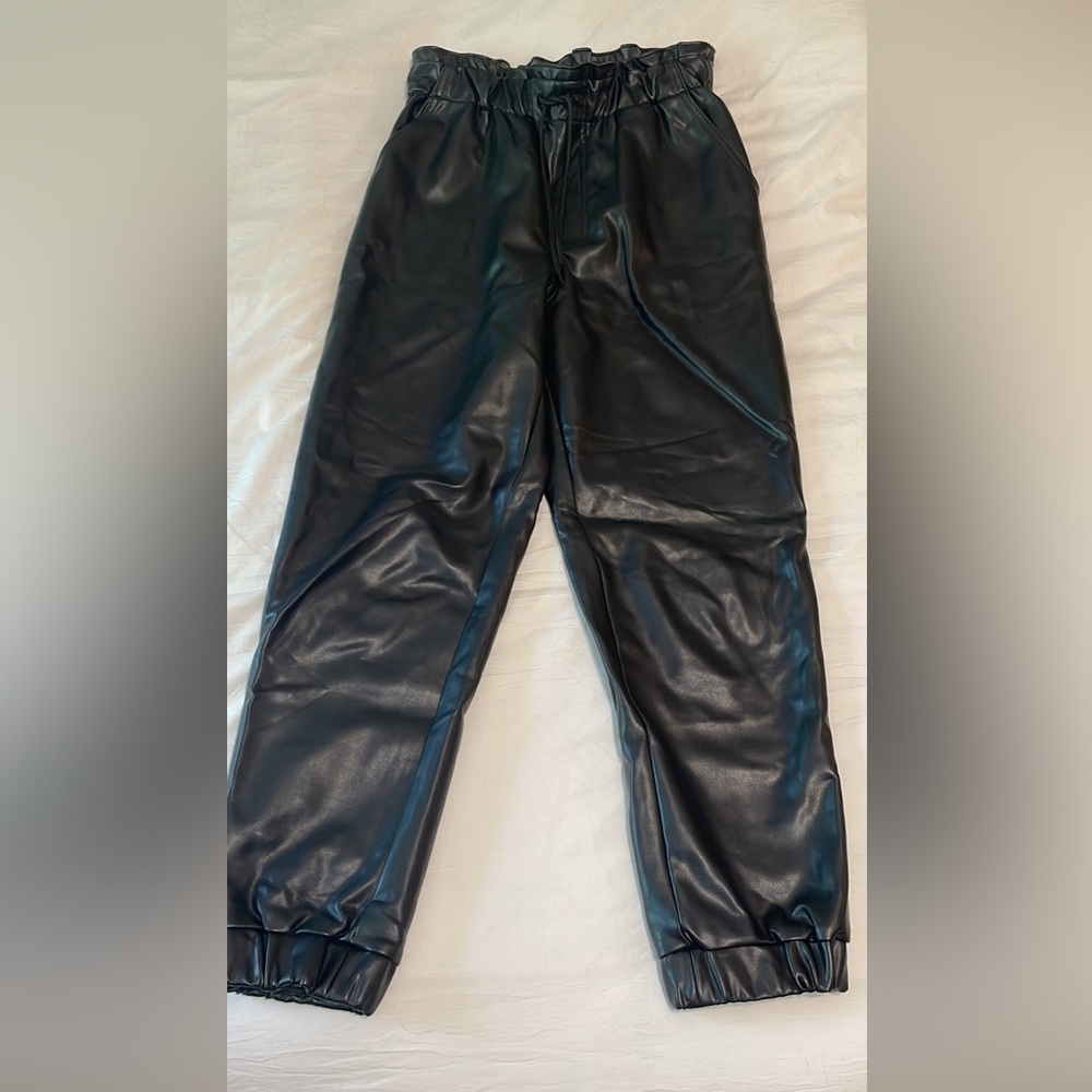 Leather (faux) joggers